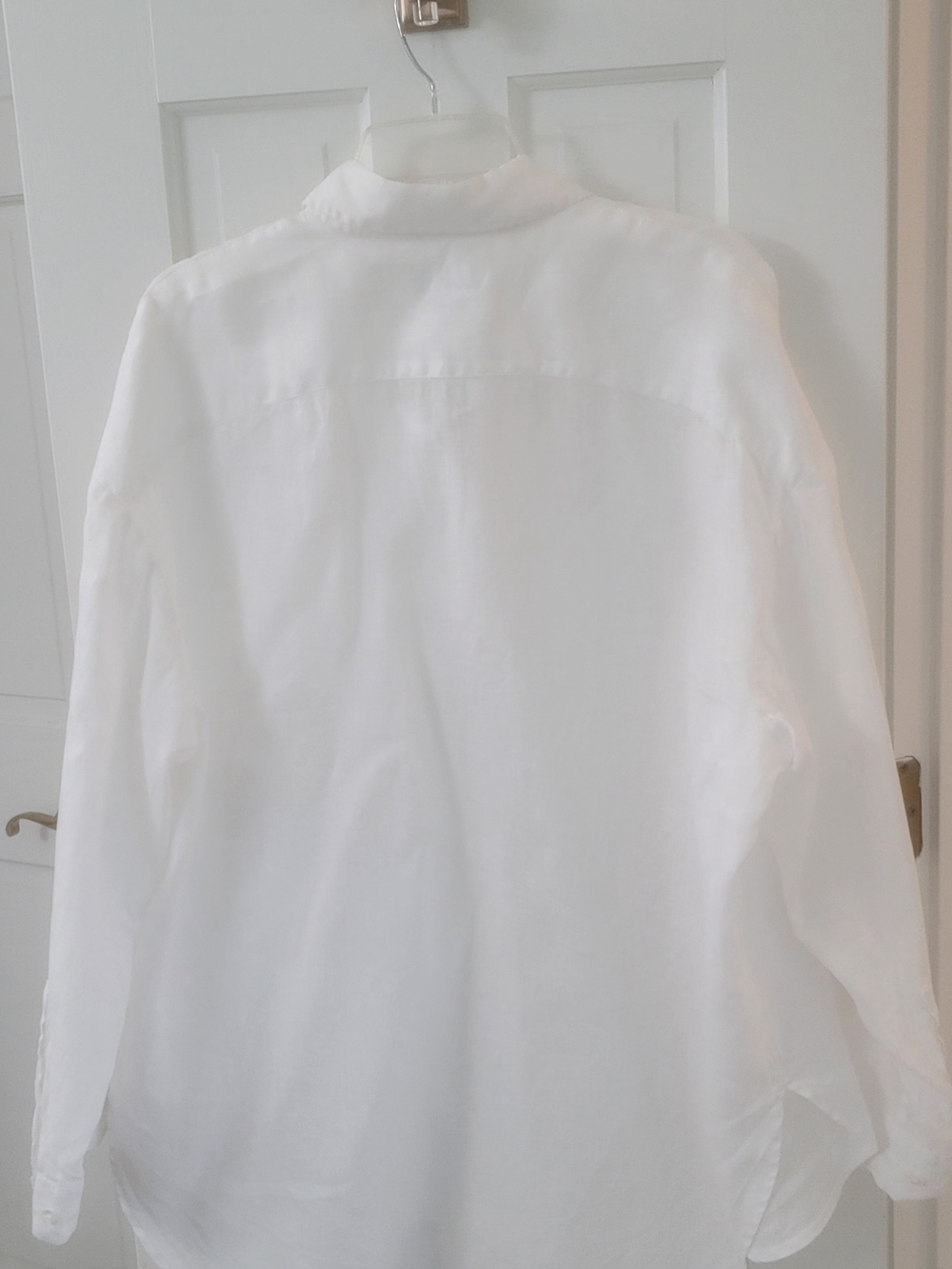 Banana Republic White Men's Linen-Blend Button-Down Shirt - Picture 3 of 3